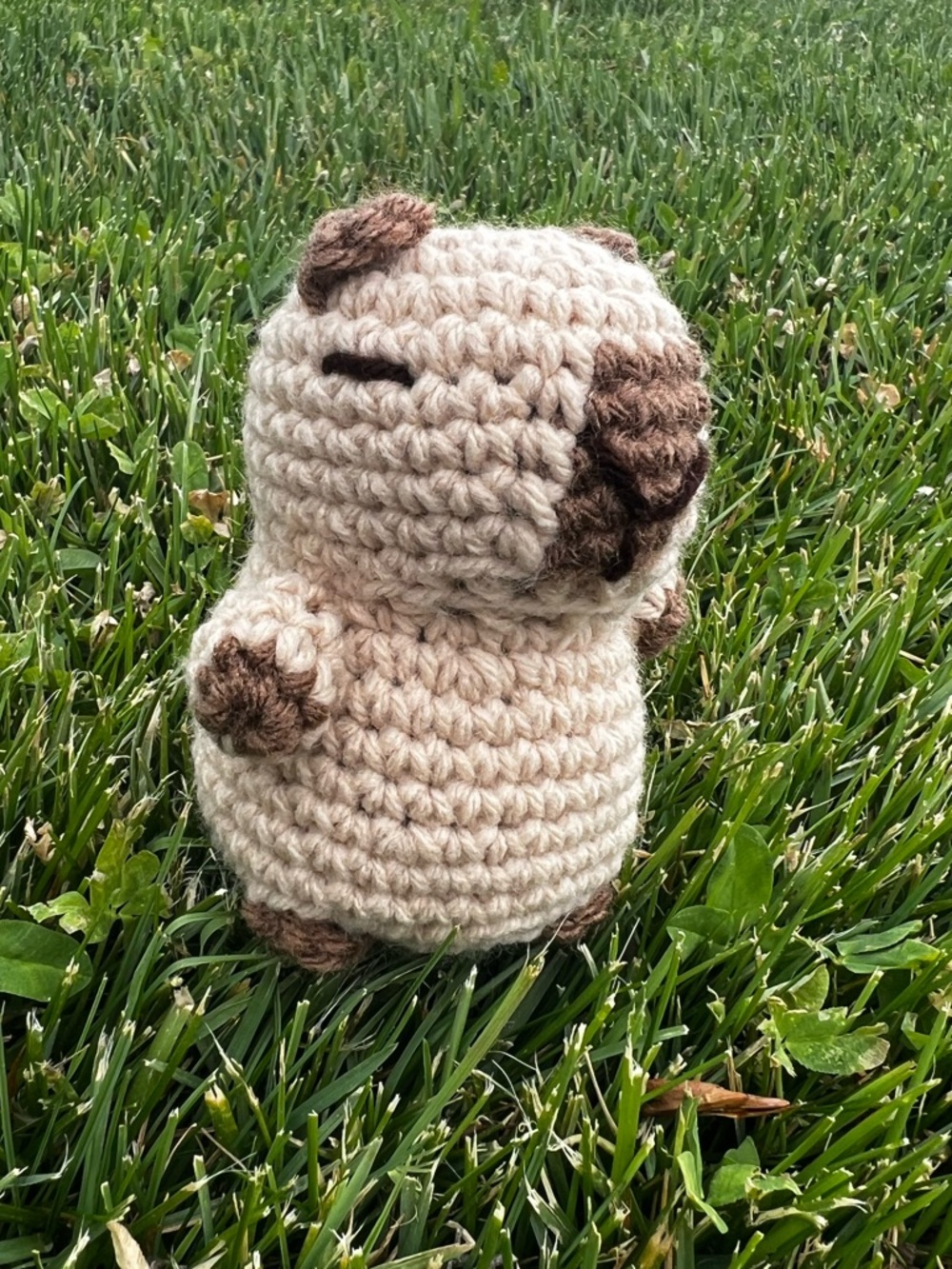 Hand Crocheted Little Desktop Capybara Stuffed Animal Plushie!
